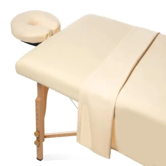Saloniture 3-Piece Microfiber Massage Table Sheet Set, Includes Flat and Fitted Sheets with Face Cradle Cover image {13}