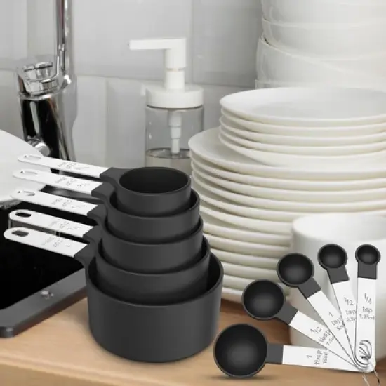 Cheer Collection 10-Piece Measuring Cups & Spoons Set &ndash; Stainless Steel Handles, Nesting Design, Dishwasher Safe, BPA-Free image {6}