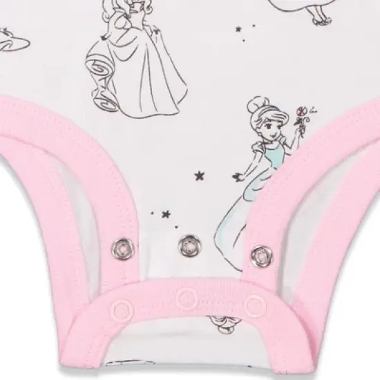 Disney Princess Ariel Cinderella Belle 3 Pack Short Sleeve Bodysuits  image {6}