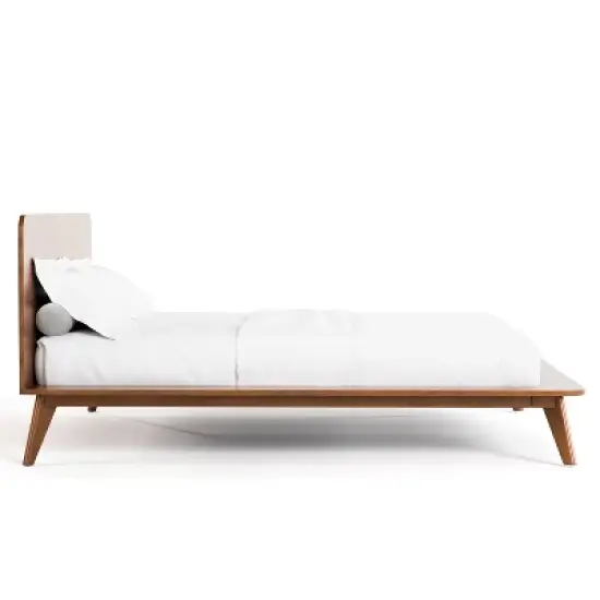 HOMES: Inside + Out 3pc Full Riverstone Mid-Century Wood Platform Bedroom Set with 2 Nightstands Walnut image {14}