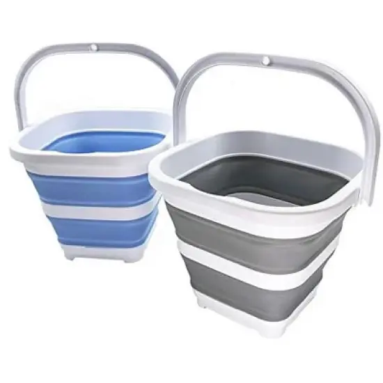 SAMMART 5L (1.3 Gallon) Collapsible Rectangular Handy Basket/Bucket image {7}
