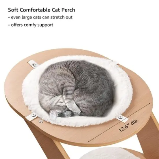 unipaws All-in-One Modern Cat Tree &ndash; Tall Tower with Condo, Scratching Post & Hammock Bed image {3}