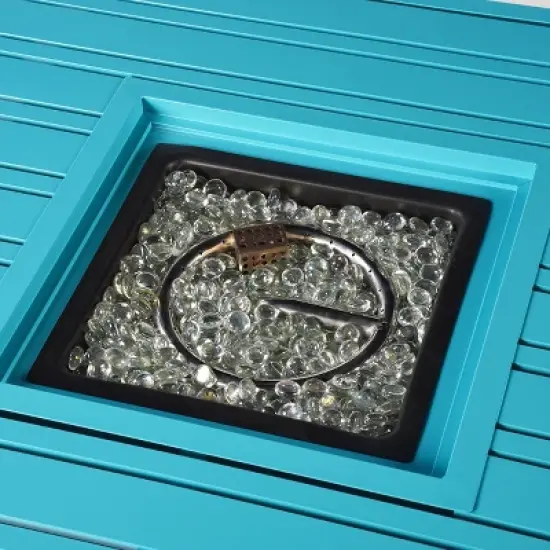 32" Square Aluminum 37000 BTUs Propane Fire Table with 2 Covers - Oakland Living
 image {3}