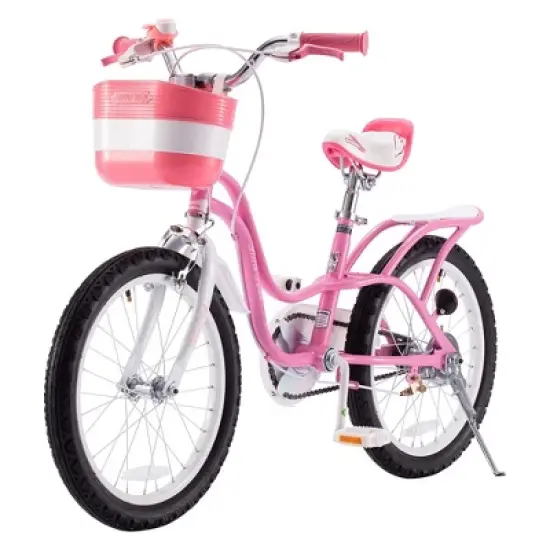 RoyalBaby Little Swan Carbon Steel Kids Bicycle with Dual Hand Brakes, Adjustable Seat, Folding Basket, & Kickstand, for Girls Ages 5 to 9 image {2}