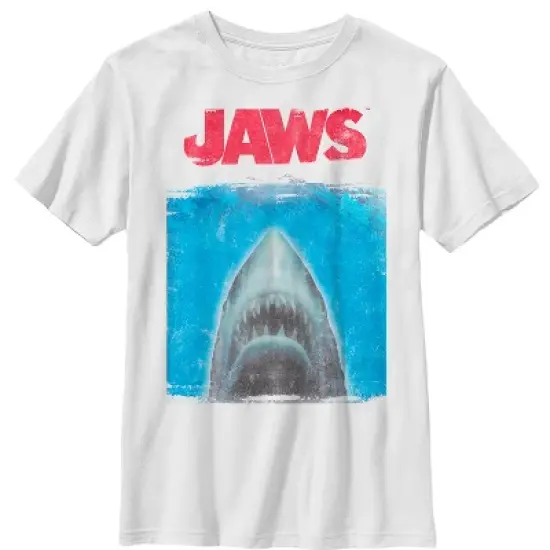 Boy's Jaws Shark Movie Poster T-Shirt image {3}