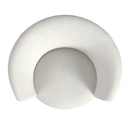 HomePop Upholstered Boucle Barrel Back Swivel Chair Cream: Polyester, Metal Frame, No Assembly Required image {5}