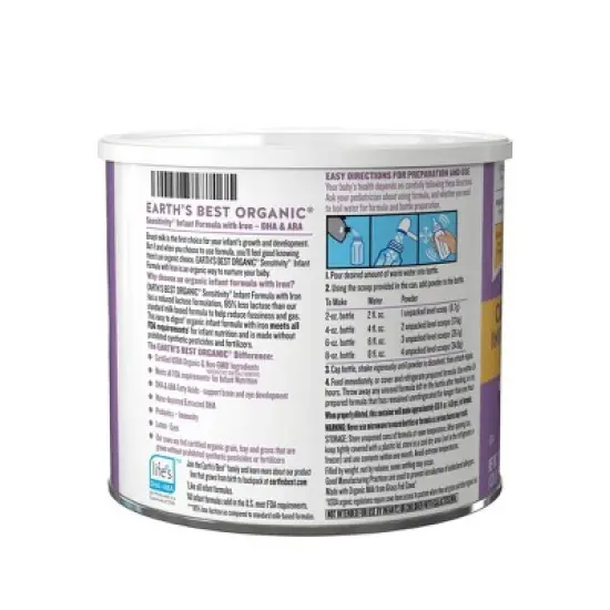 Earth's Best Organic Sensitivity Powder Infant Formula - 21oz image {1}
