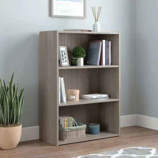 35.27" 3 Shelves Beginnings Bookcase Silver Sycamore - Sauder image {1}