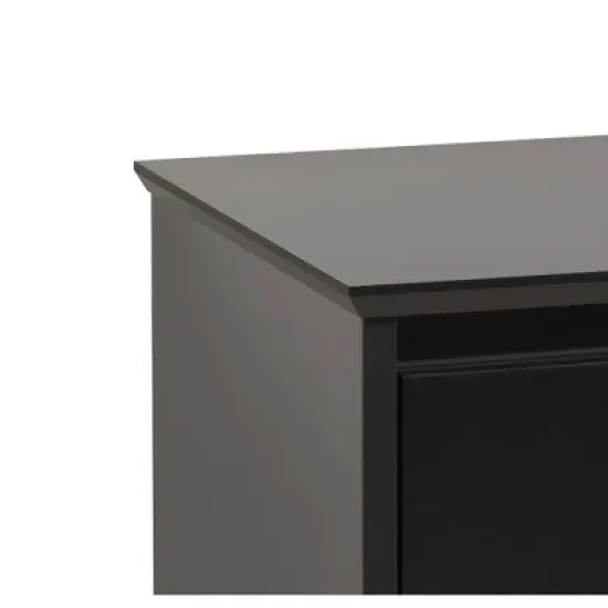 Coal Harbor 2 Drawer Tall Nightstand with Open Shelf Black - Prepac image {4}