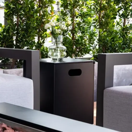 Sol Living Propane Tank Cover Fire Pit Accessories Square 16" Fits Standard 20 lb. Propane Tank image {2}