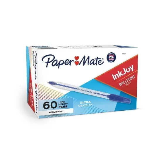 Paper Mate InkJoy 50ST Ballpoint Pens 1 mm Blue Ink 60/Pack 2014534 image {1}