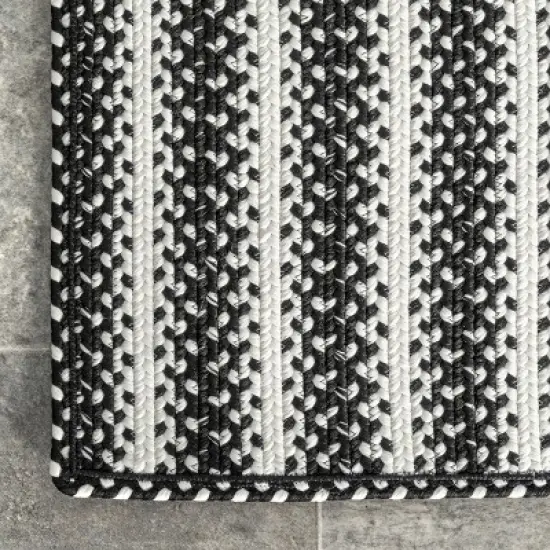 nuLOOM Kennedy Braided Stripes Indoor and Outdoor Patio Area Rug image {4}