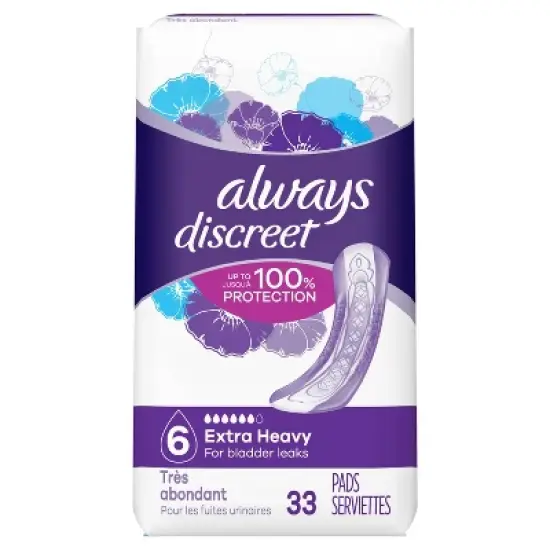 Always Discreet Extra Heavy Absorbency 6 Drop Base Pads image {6}