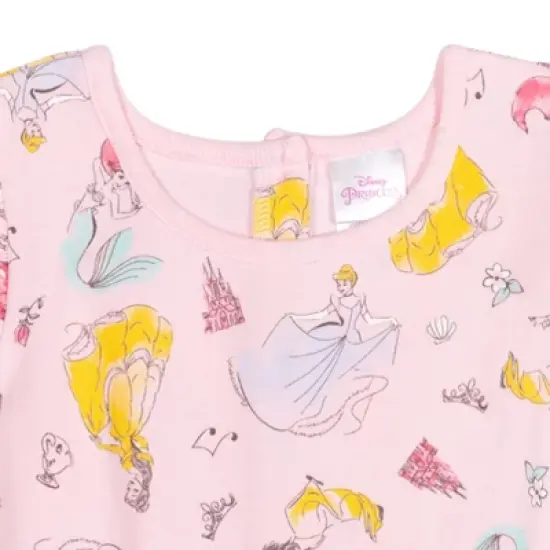 Disney Princess Mulan Belle Ariel Cinderella Sleeveless Romper Pink image {2}