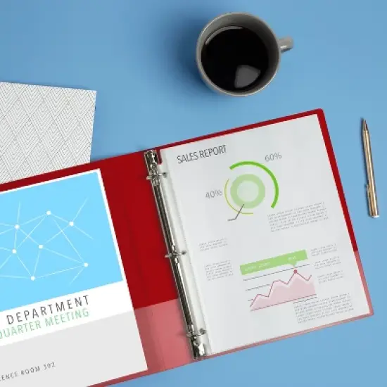 Avery Economy 3 Ring Binder, 1 Inch Round Rings, 4 Red Binders (03310) image {6}