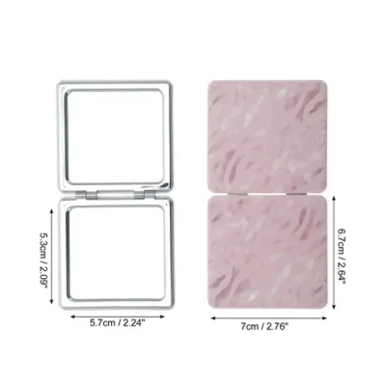 Unique Bargains Folding Makeup Mirror Pink 1 Pc image {1}