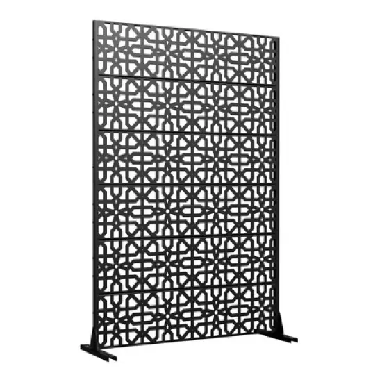 72" H&times;47"W Dovelina Brown Metal Planter Box with Trellis Privacy Screen for Caf&eacute; Patio,Garden & Balconies image {3}