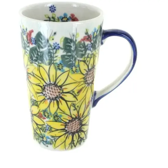 Blue Rose Polish Pottery 468 Vena Large Coffee Mug image {20}