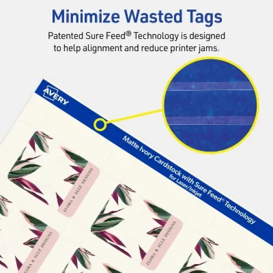 Avery Rounded Jewelry Tags, 1-1/2" x 2", Matte Ivory, 150 Total image {6}