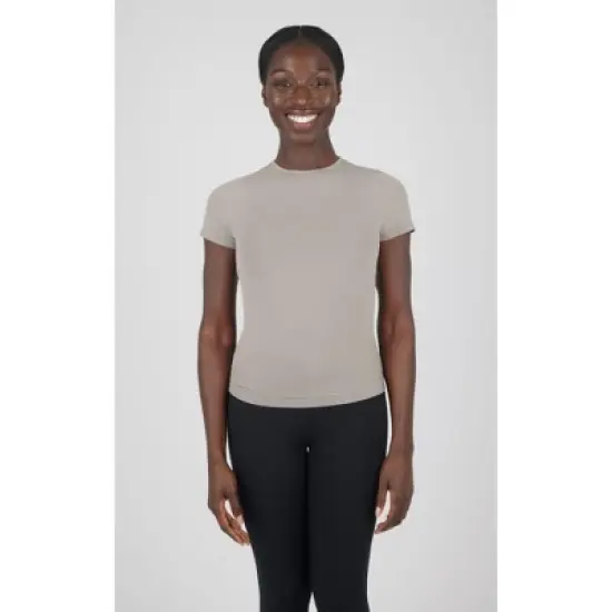 Yogalicious Womens 2 Pack Crew Neck Logan Fitted Short Sleeve Top image {3}