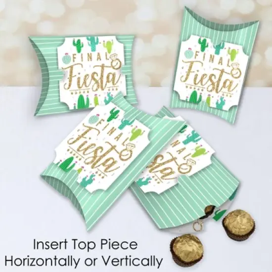Big Dot of Happiness Final Fiesta - Favor Gift Boxes - Last Fiesta Bachelorette Party Large Pillow Boxes - Set of 12 image {2}