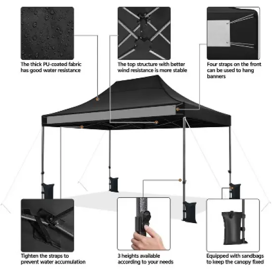 Yaheetech 10x15ft Commercial Canopy for Commercial Market Party image {3}