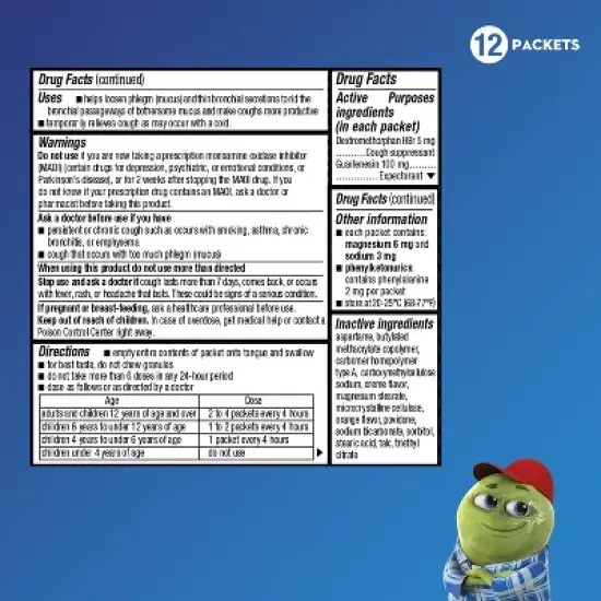 Mucinex Children's Cough & Chest Congestion Medicine - Orange Creme Mini Melts - 12 ct image {2}