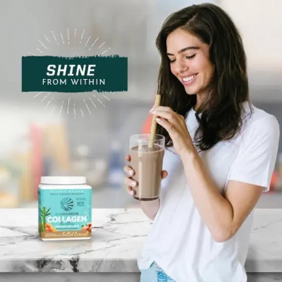 Sunwarrior Collagen Building Protein Peptides Powder, Plant-Based Collagen Protein with Hyaluronic Acid + Biotin, Unflavored or Salted Caramel, 500gm image {6}