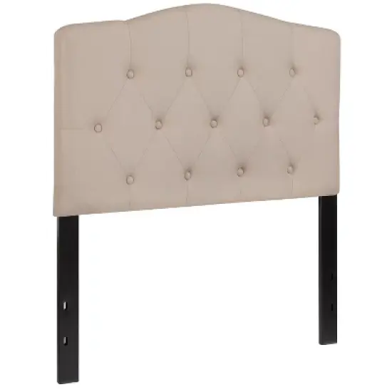 Emma and Oliver Arched Button Tufted Upholstered Headboard image {7}
