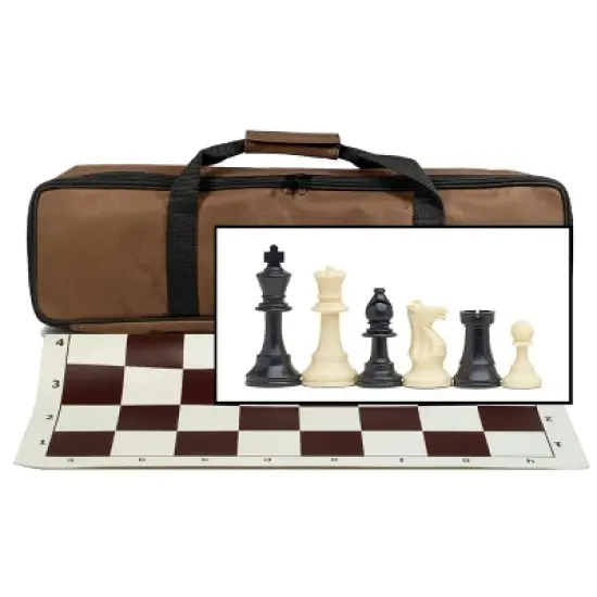 Complete Tournament Chess Set &ndash; Plastic Chess Pieces with Roll-up Chess Board and Travel Canvas Bag image {13}