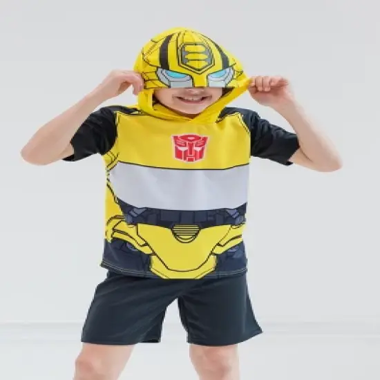 Transformers Optimus Prime Bumblebee Megatron Athletic Pullover T-Shirt and Mesh Shorts Outfit Set Toddler image {1}