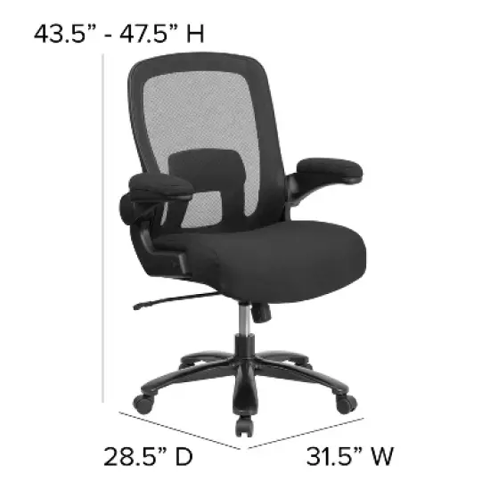 Flash Furniture HERCULES Series Big & Tall 500 lb. Rated Mesh Executive Swivel Ergonomic Office Chair with Adjustable Lumbar image {3}