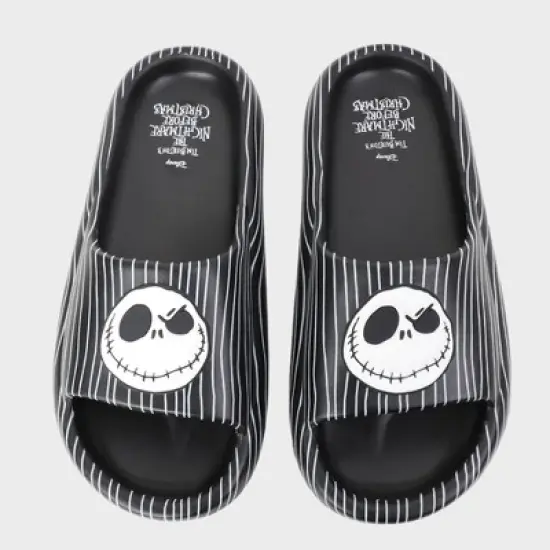 Men's Jack Skellington Nightmare Before Christmas Slides - Black image {2}