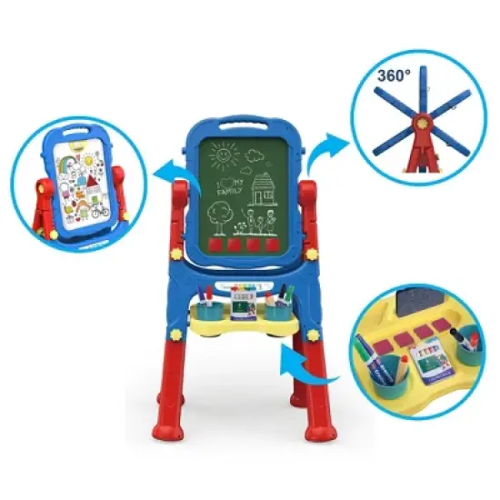 PICASSO-TILES 46 PC 2-IN-1 Double Sided Art Easel Set, STEM Toys for Kids 3+ image {4}