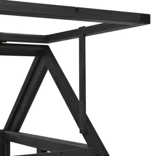 Hrinhom 47.2"W Garden Wood Portable Cold Frame with Movable Wheels image {11}