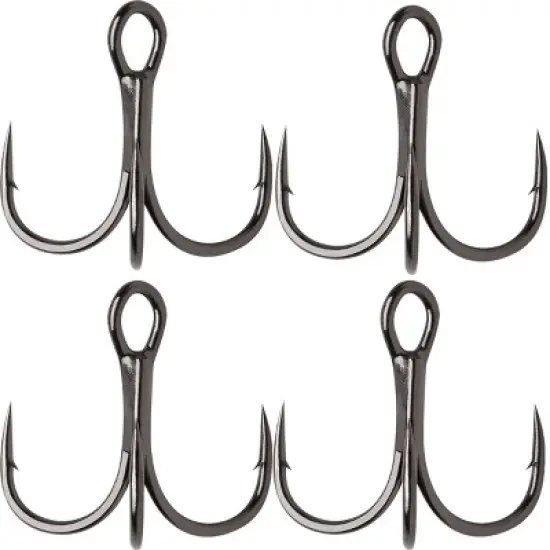 VMC Hybrid Treble Short Fishing Hook 4-Pack - Black Nickel image {5}