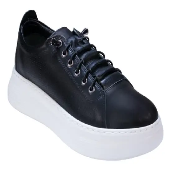 Cools 21 Graze Hidden Lace Perforated Memory Foam Platform Leather Sneakers image {5}