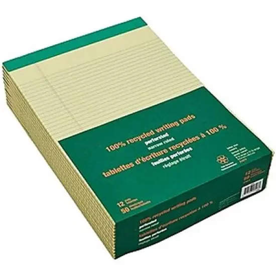 MyOfficeInnovations Notepads 8.5" x 11.75" Narrow Yellow 50 Sh./Pad 12 Pads/PK 354743 image {1}