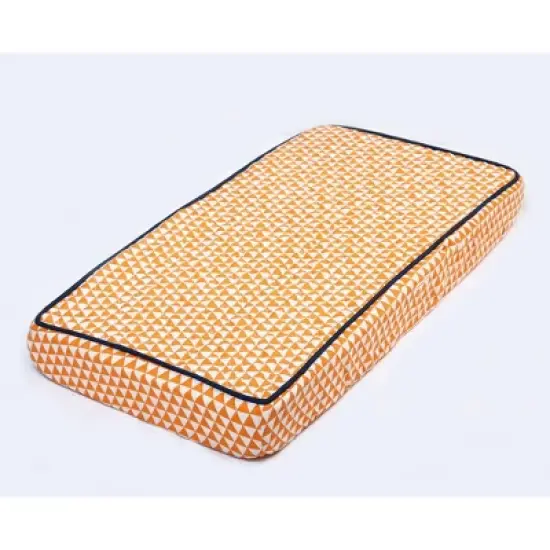 Bacati - Liam Orange Triangles Quilted Muslin Changing Pad Cover image {7}