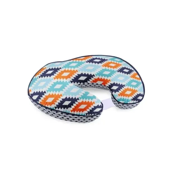 Bacati - 3 pc Liam Aztec Print Aqua Orange Navy Hugster Feeding & Infant Support Nursing Pillow image {5}