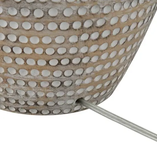 Regency Hill Glenn Rustic Farmhouse Table Lamps 27" Tall Set of 2 Dappled Sandy Beige Oatmeal Fabric Drum Shade for Bedroom Living Room Bedside Office image {5}