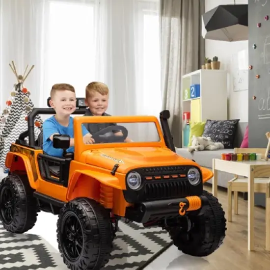 24V Ride-On Truck Car for Kids with Parent Remote Control &ndash; 3 Speeds, 4-Wheel Suspension, LED Lights, Music/MP3 Player & Safety Belt image {12}