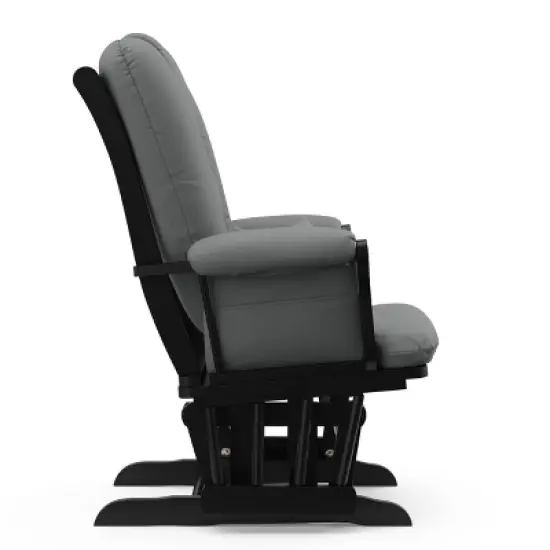 Storkcraft Tuscany Black Glider and Ottoman image {7}