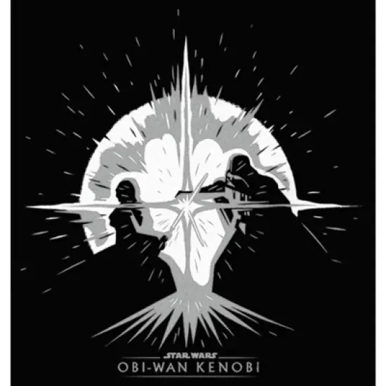 Junior's Star Wars: Obi-Wan Kenobi Darth Vader vs Kenobi Silhouette Lightsaber Explosion Racerback Tank Top image {1}