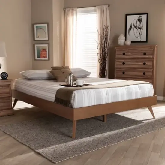 Lissette Wood Platform Bed Frame - Baxton Studio image {3}