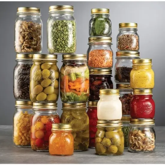 Bormioli Rocco Quattro Stagioni Mason Jar - One-Piece Twist Top Lid, Beehive Motif - Embossed Glass Container, BPA-Free, Made in Italy image {4}