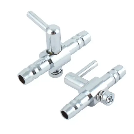 Unique Bargains Stainless Steel Single Way Aquarium Control Air Water Flow Lever Valve 2 Pcs image {3}