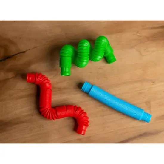 BOB Gift Plastic Sensory Pop Tube Fidget Toys | Set of 3 | Blue, Red, Green image {1}