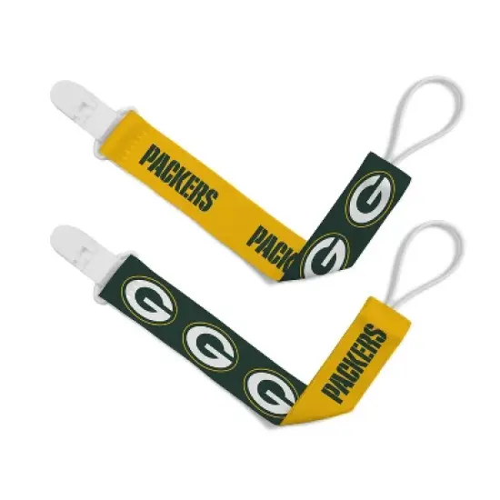 BabyFanatic Officially Licensed Unisex Pacifier Clip 2-Pack - NFL Green Bay Packers - Officially Licensed Baby Apparel image {1}