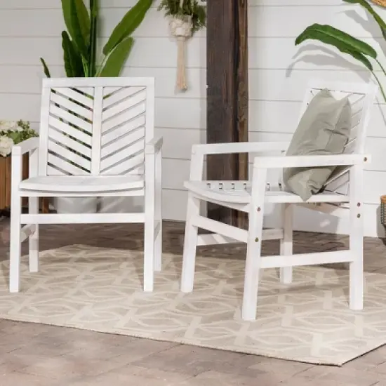 2pk Slatted Chevron Acacia Wood Patio Chairs - Saracina Home image {11}